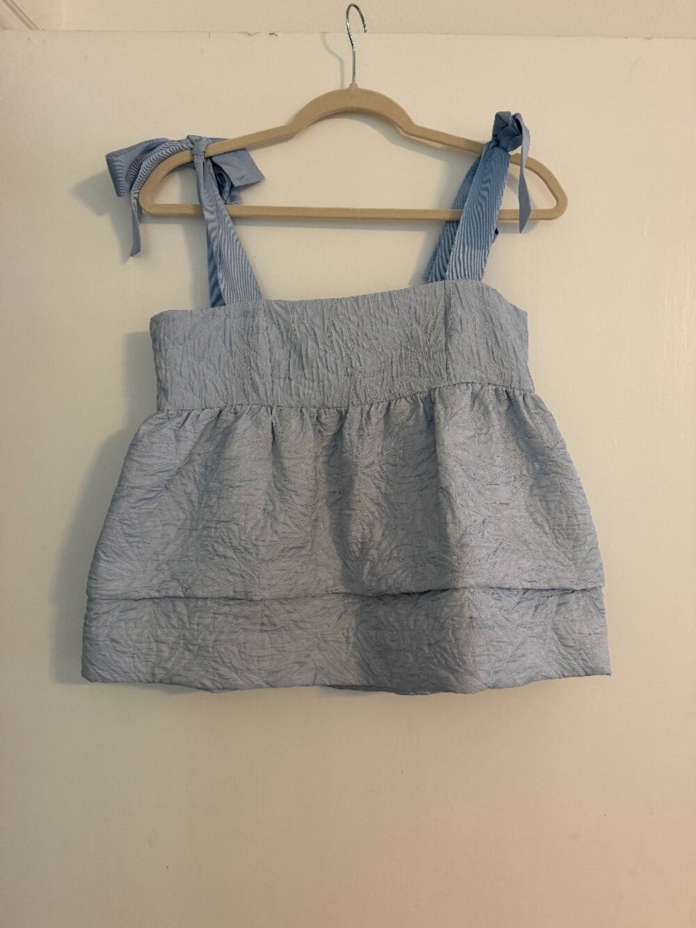 Hunter Bell Pruett Top — Sky Blue Jacquard